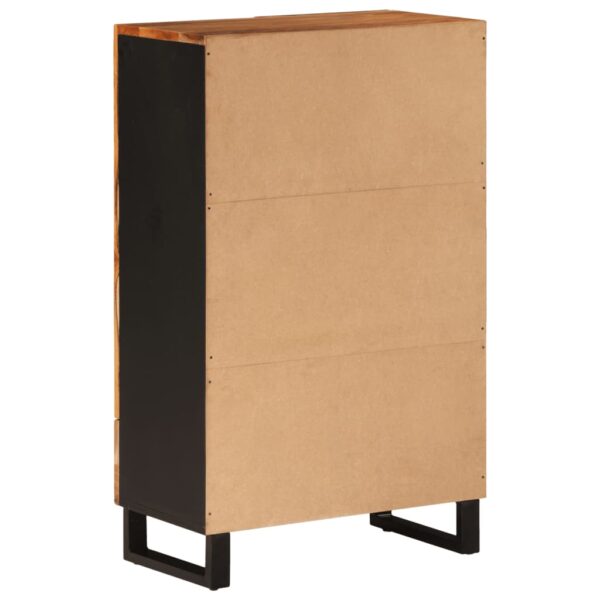 Highboard mit Schublade 60x33x100 cm Massivholz Akazie & Eisen - Image 5