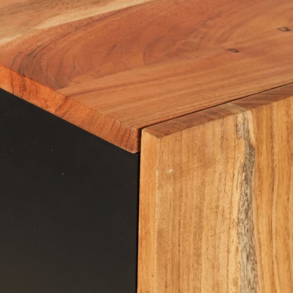 Highboard mit Schublade 60x33x100 cm Massivholz Akazie & Eisen - Image 6