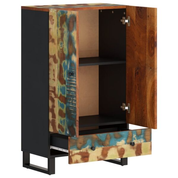 Highboard mit Schublade 60x33x100 cm Massives Altholz & Eisen - Image 4