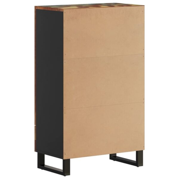 Highboard mit Schublade 60x33x100 cm Massives Altholz & Eisen - Image 5