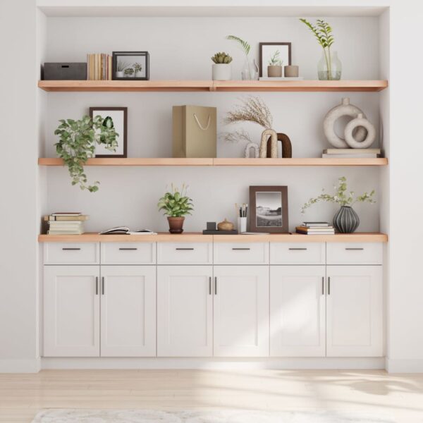 Wandregal 220x40x(2-4) cm Massivholz Eiche Unbehandelt - Image 3