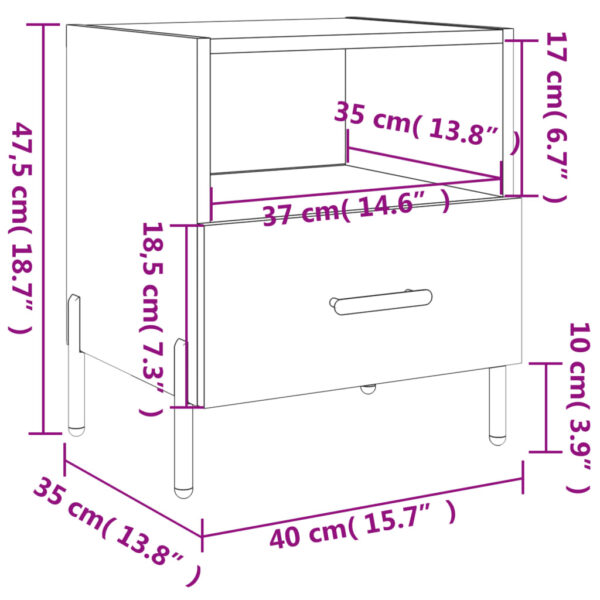 Nachttisch Braune Eiche 40x35x47,5 cm Holzwerkstoff - Image 12