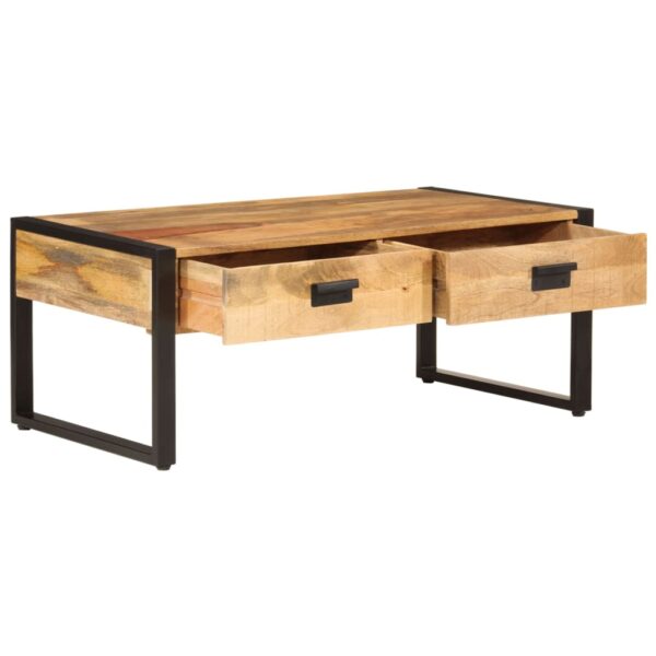 Couchtisch 100x54x40 cm Massivholz Mango und Eisen - Image 2