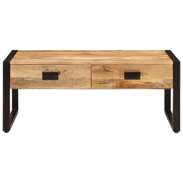 Couchtisch 100x54x40 cm Massivholz Mango und Eisen - Image 3