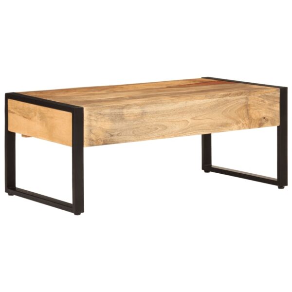 Couchtisch 100x54x40 cm Massivholz Mango und Eisen - Image 5