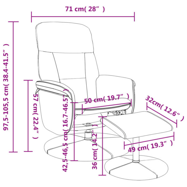 Relaxsessel mit Hocker  Samt - Image 9
