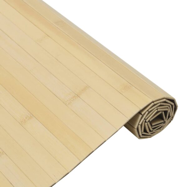 Teppich Rechteckig Hell Natur 100x100 cm Bambus - Image 4
