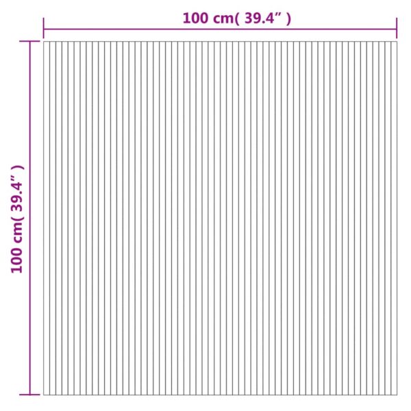 Teppich Rechteckig Hell Natur 100x100 cm Bambus - Image 8