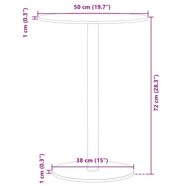 Gartentisch Rund  Ø50x72 cm Stahl - Image 7