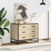 Schubladenschrank Sonoma-Eiche 70x41x56 cm Holzwerkstoff - Image 3