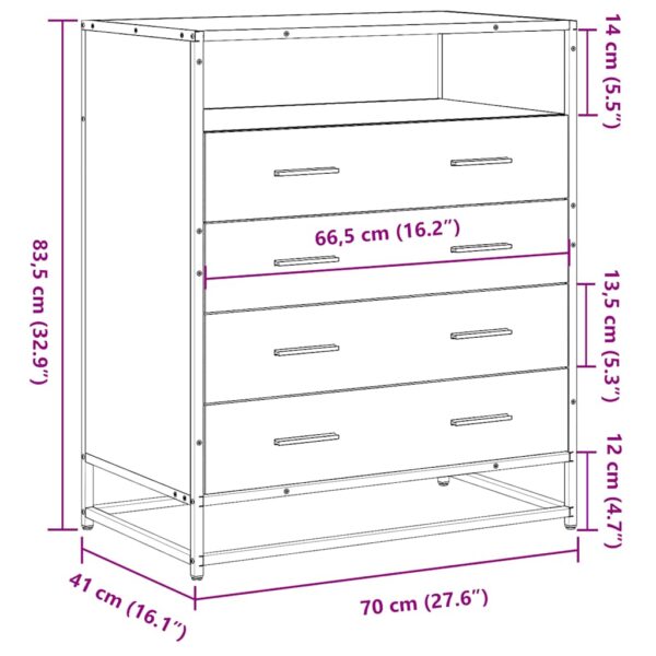 Schubladenschrank  Eichen-Optik 70x41x83,5cm Holzwerkstoff - Image 10