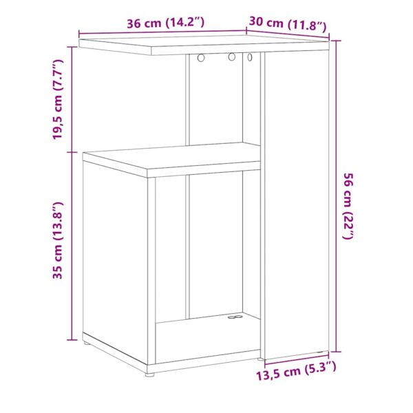 Beistelltisch Altholz-Optik 36x30x56 cm Holzwerkstoff - Image 9