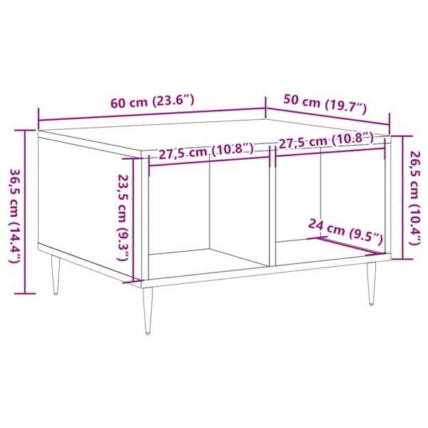 Couchtisch Artisan-Eiche 60x50x36,5 cm Holzwerkstoff - Image 9
