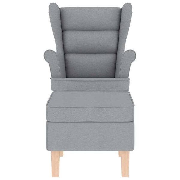 Schaukelsessel mit Hocker Hellgrau Stoff - Image 4