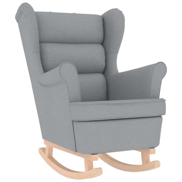 Schaukelsessel mit Hocker Hellgrau Stoff - Image 7