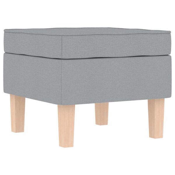 Schaukelsessel mit Hocker Hellgrau Stoff - Image 8