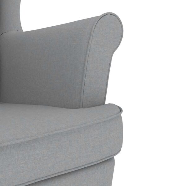 Schaukelsessel mit Hocker Hellgrau Stoff - Image 9