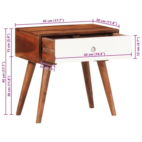 Beistelltisch 45x30x45 cm Massivholz Akazie - Image 11