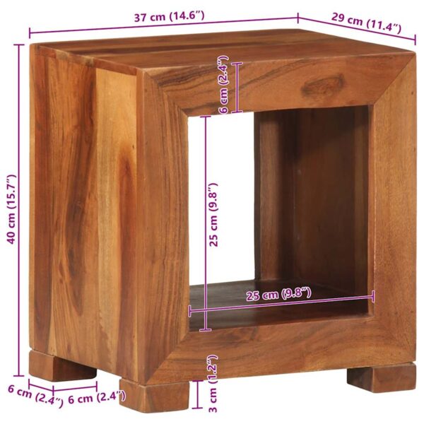 Beistelltisch 37x29x40 cm Massivholz Akazie - Image 8
