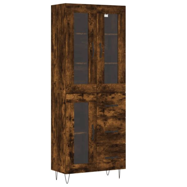 Highboard Räuchereiche 69,5x34x180 cm Holzwerkstoff - Image 2