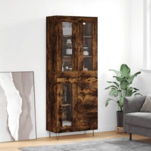Highboard Räuchereiche 69,5x34x180 cm Holzwerkstoff