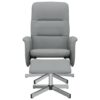 Relaxsessel mit Fußhocker Hellgrau Stoff - Image 3