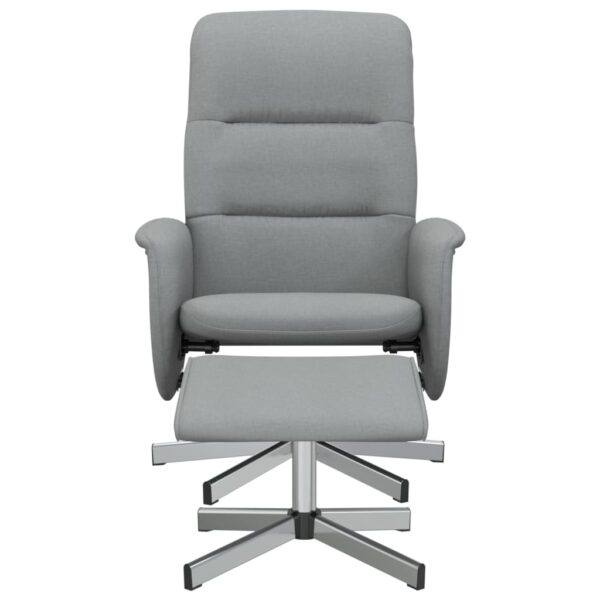 Relaxsessel mit Fußhocker Hellgrau Stoff - Image 3