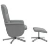 Relaxsessel mit Fußhocker Hellgrau Stoff - Image 4
