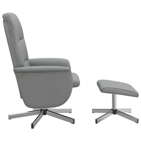 Relaxsessel mit Fußhocker Hellgrau Stoff - Image 4