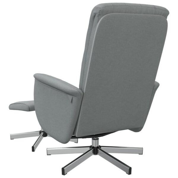 Relaxsessel mit Fußhocker Hellgrau Stoff - Image 5