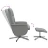 Relaxsessel mit Fußhocker Hellgrau Stoff - Image 6