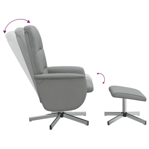 Relaxsessel mit Fußhocker Hellgrau Stoff - Image 6