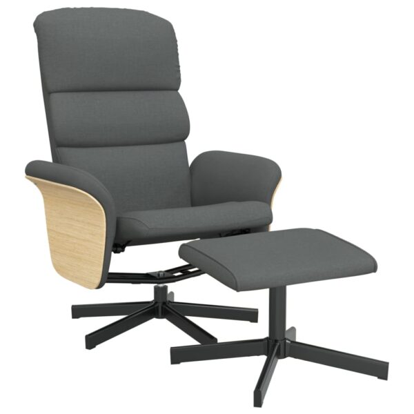 Relaxsessel mit Fußhocker Dunkelgrau Stoff - Image 2