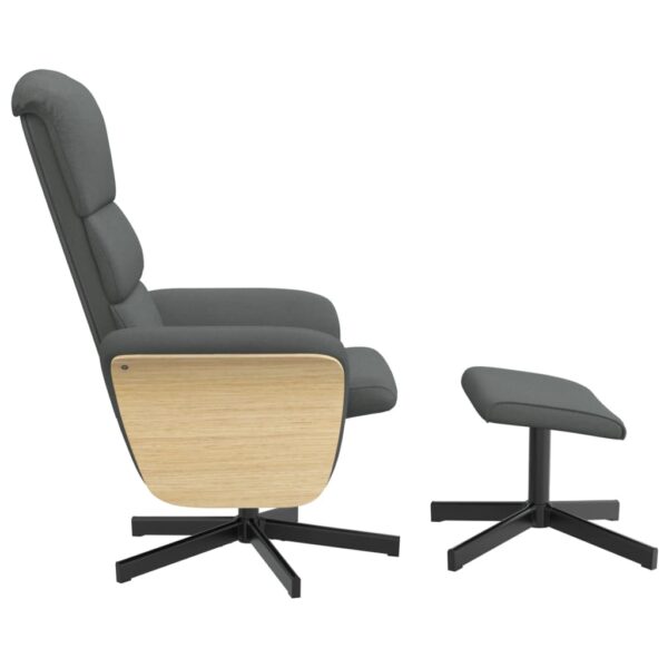 Relaxsessel mit Fußhocker Dunkelgrau Stoff - Image 4