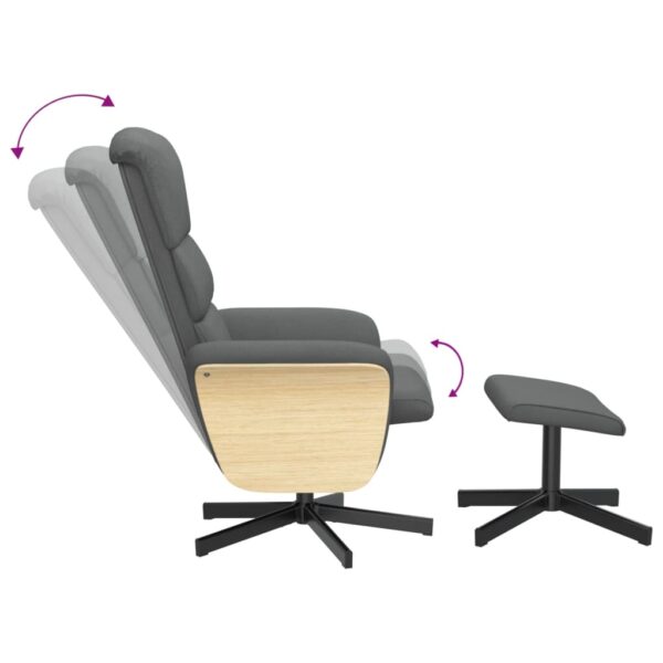 Relaxsessel mit Fußhocker Dunkelgrau Stoff - Image 6