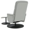 Relaxsessel mit Fußhocker Hellgrau Samt - Image 5