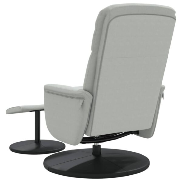 Relaxsessel mit Fußhocker Hellgrau Samt - Image 5