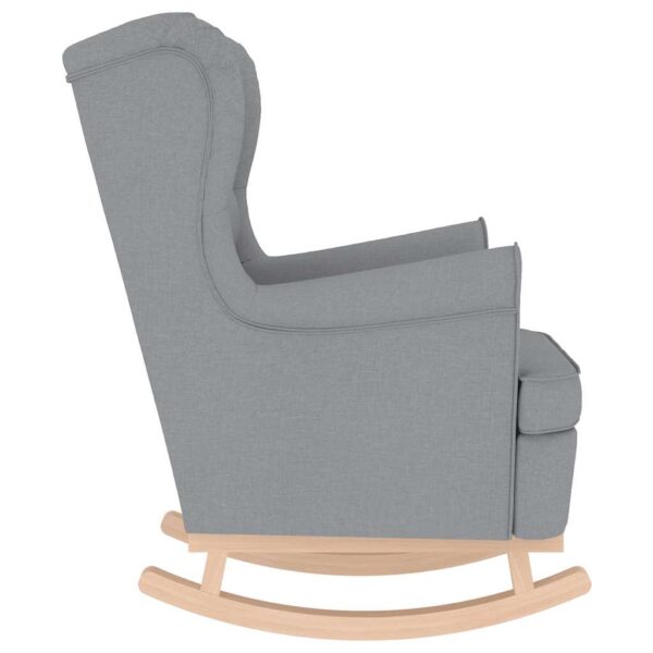 Schaukelsessel Hellgrau 74x90x102 cm Stoff - Image 5