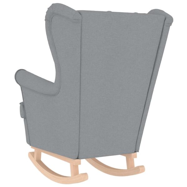 Schaukelsessel Hellgrau 74x90x102 cm Stoff - Image 6