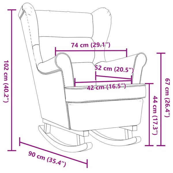 Schaukelsessel Hellgrau 74x90x102 cm Stoff - Image 9