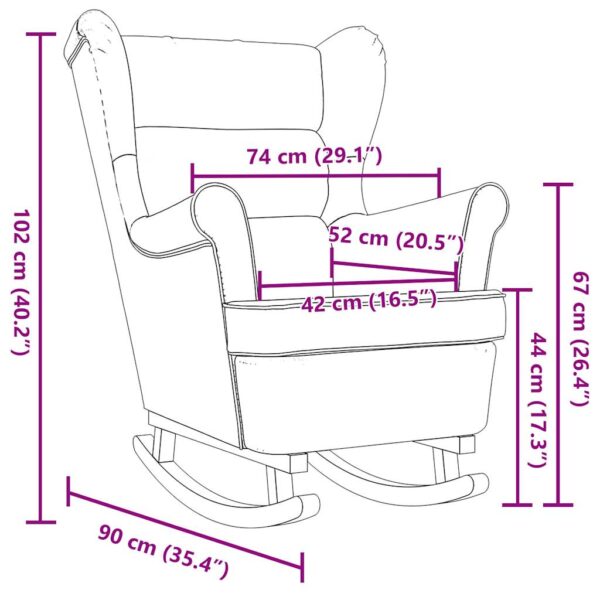 Schaukelsessel Jeansblau 74x90x102 cm Stoff - Image 9