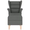 Schaukelsessel mit Hocker Dunkelgrau Stoff - Image 4