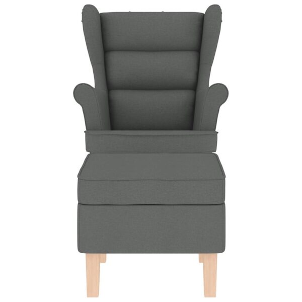 Schaukelsessel mit Hocker Dunkelgrau Stoff - Image 4