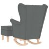 Schaukelsessel mit Hocker Dunkelgrau Stoff - Image 6