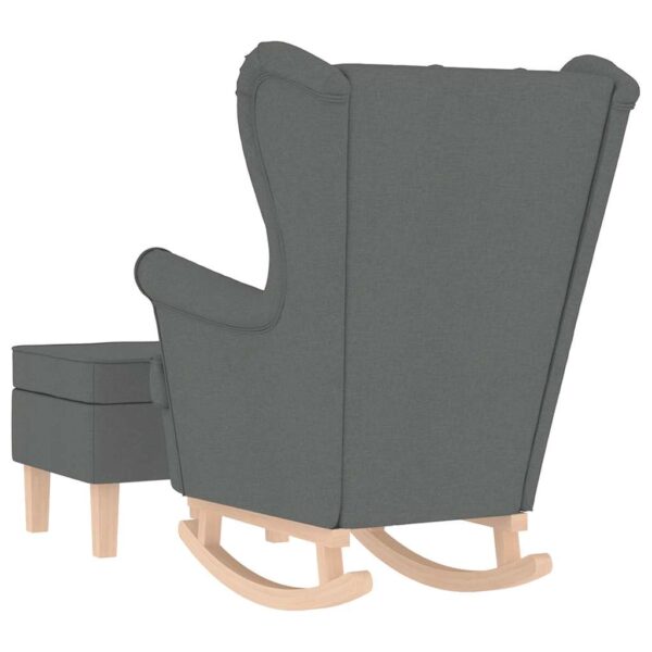 Schaukelsessel mit Hocker Dunkelgrau Stoff - Image 6