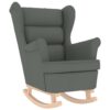Schaukelsessel mit Hocker Dunkelgrau Stoff - Image 7