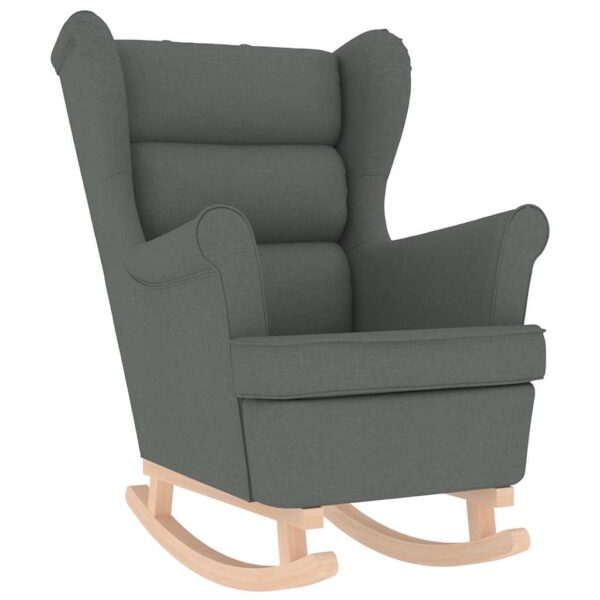 Schaukelsessel mit Hocker Dunkelgrau Stoff - Image 7